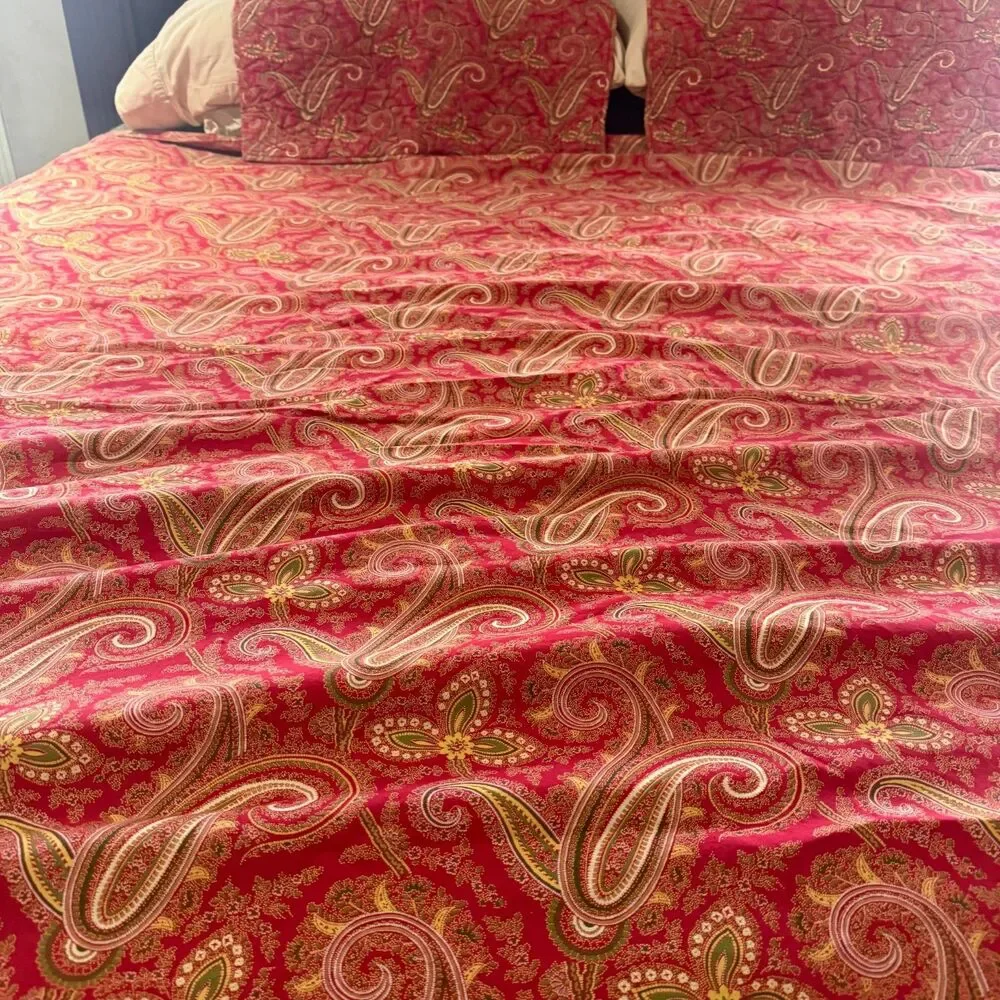 Pottery Barn Mira Anibel Paisley Floral Full Queen Duvet Cover and Two Shams